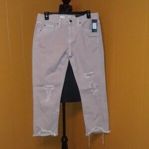 NWT Boyfriend crop mid rise distressed flared jean